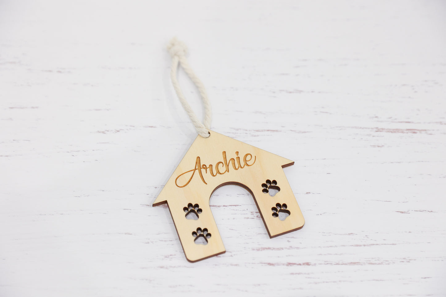 Personalised dog house ornament