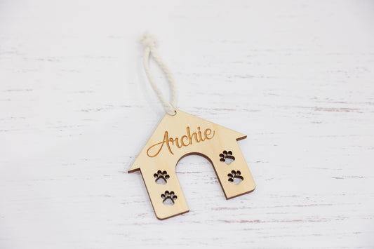 Personalised dog house ornament