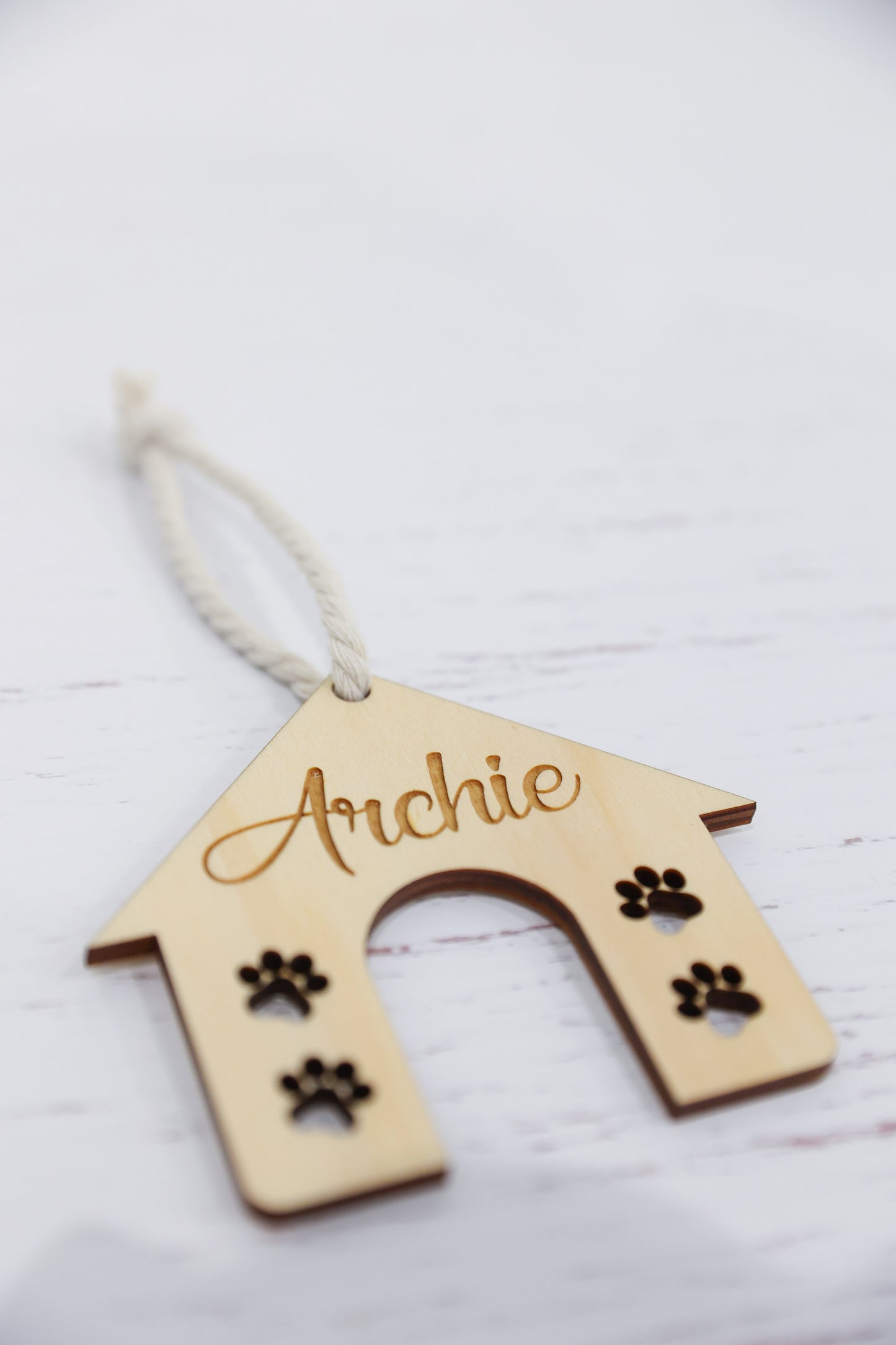 Personalised dog house ornament