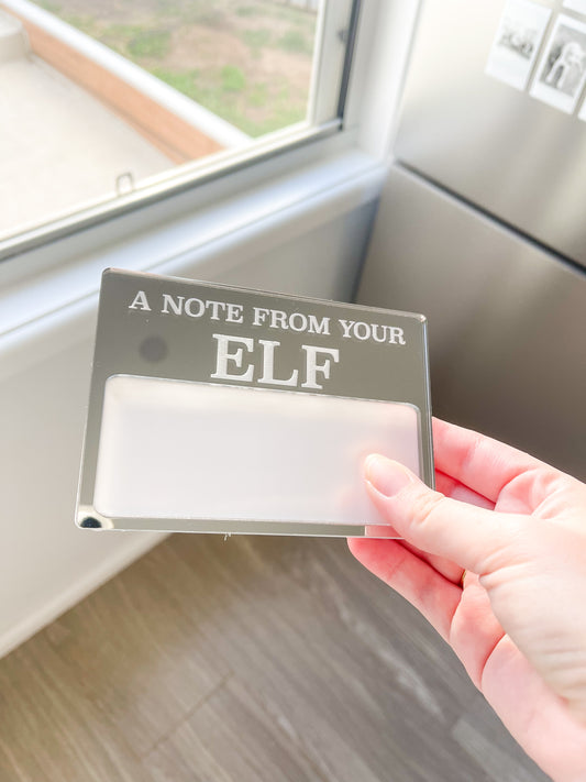 Mirrored Elf message sign